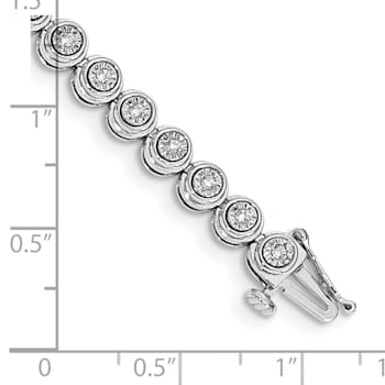 14K White Gold Lab Grown Diamond VS/SI GH, Circle Link Bracelet