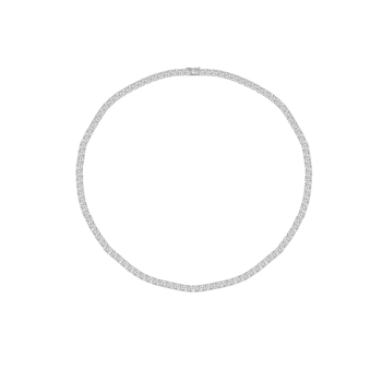 White Cubic Zirconia Platinum Over Sterling Silver Tennis Necklace 31.25ctw