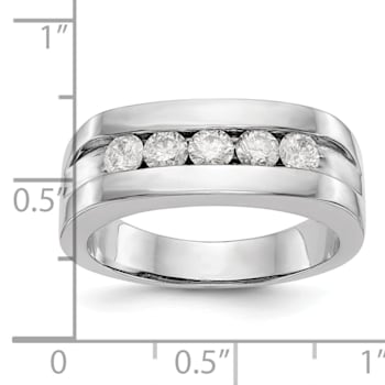 Rhodium Over 10K White Gold Lab Grown Diamond SI1/SI2, G H I, 5-Stone
Men's Channel Band