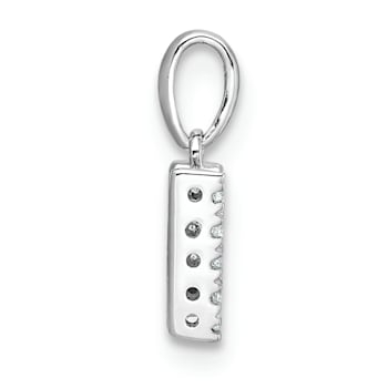 14K White Gold Diamond Letter W Initial with Bail Pendant