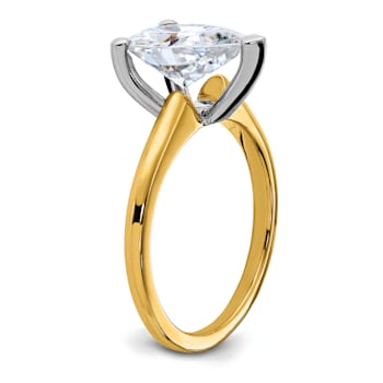 14K Yellow Gold With White Gold Accents 3 1/2 ct. D E F Pure Light Pear
Moissanite Solitaire Ring