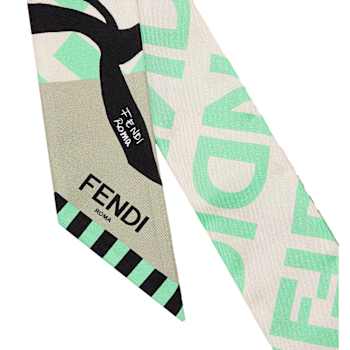 Fendi Wrappy Silk Edamame/Green Scarf