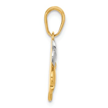 14K Yellow Gold with Rose and White Rhodium Polished and Diamond-cut
Clover Pendant