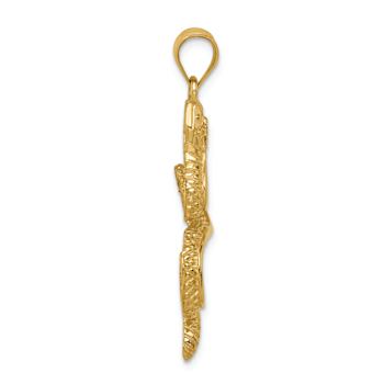14k Yellow Gold Polished Textured Snake Pendant
