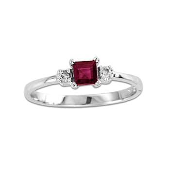 0.34ctw Ruby and Diamond Ring in 14k White Gold