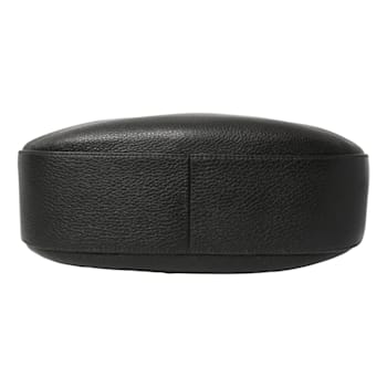 Prada Black Vitello Phenix Leather Web Stripe Strap Crossbody