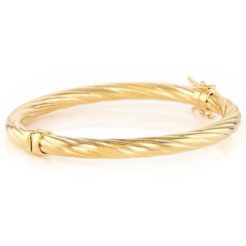 Twisted Bangle In 18K Gold Over Bronze