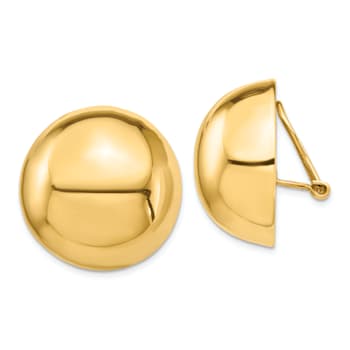 14k Yellow Gold 24mm Half Ball Non-pierced Stud Earrings