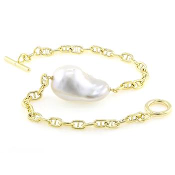 Freshwater Pearl Station Bracelet In 18K Gold Over Sterling Silver
