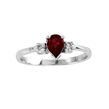 0.49ctw Ruby and Diamond Ring in 14k White Gold