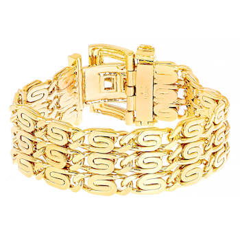 Lumacina Coil Bracelet With Buckle Clasp In 18K Gold Over Bronze