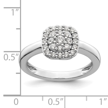 Rhodium Over 14K White Gold Lab Grown Diamond SI1/SI2, G H I, Squared
Halo Ring