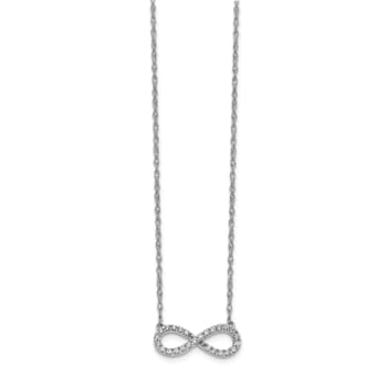 Rhodium Over 14K White Gold Lab Grown Polished Diamond Infinity Symbol
18 Inch Necklace
