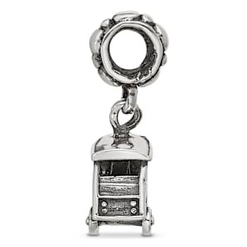 Sterling Silver Polished 3 Wheel Cab Dangle Bead