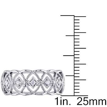 Diamond Accent Open Design Band Ring In Sterling Silver