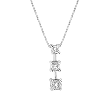 0.50ctw Diamond 3 Stone Pendant 14k White Gold