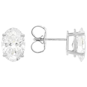 Lab-Grown Diamond Oval Stud Earrings In 14K White Gold 3.00ctw