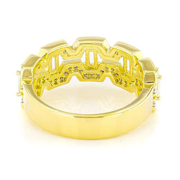 Cocktail Ring With CZ In 18K Gold Over Sterling Silver