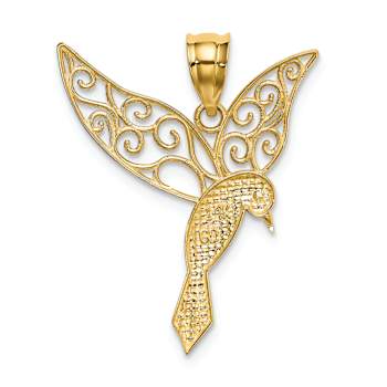 14K Yellow Gold Polished Hummingbird Pendant