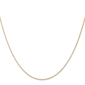 14k Yellow Gold 1mm Solid Polished Wheat Chain 18 inches