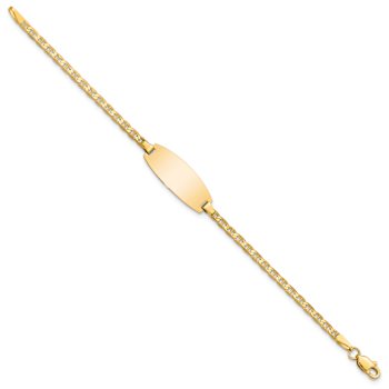 14k Yellow Gold Oval Mariner Link ID Bracelet