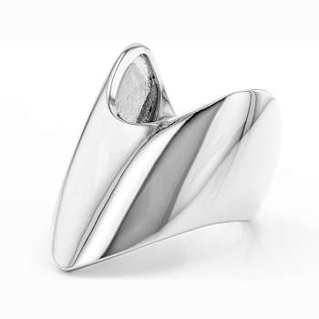 Polished V-Shaped Band Ring In Sterling Silver