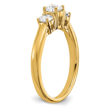14K Yellow Gold Lab Grown Diamond SI1/SI2, G H I, 3-Stone Engagement Ring