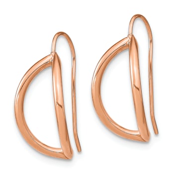 14K Rose Gold Half Circle Dangle Earrings