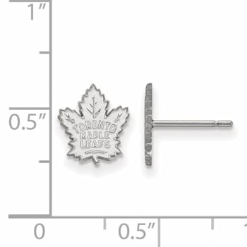 Rhodium Over Sterling Silver NHL Toronto Maple Leafs LogoArt Extra Small
Post Earrings