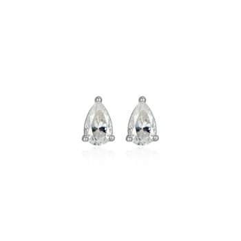 Pear Shape Moissanite Platineve Stud Earrings 0.50ctw DEW