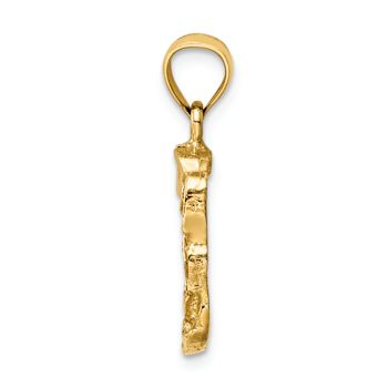 14k Yellow Gold Textured Nugget Pendant