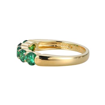 Green Cubic Zirconia 18k Yellow Gold Over Sterling Silver Ring 1.98ctw