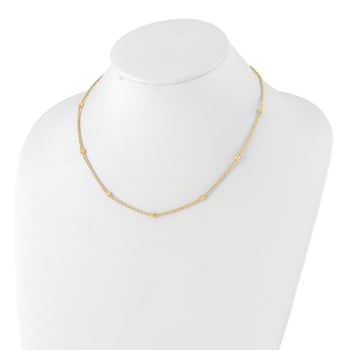 14K Yellow Gold Diamond-cut Beaded Rope Chain Necklace