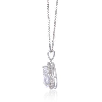 White Topaz Sterling Silver Pendant with Chain 4.22ctw