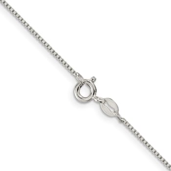 Rhodium Over Sterling Silver .9mm Box Chain Necklace
