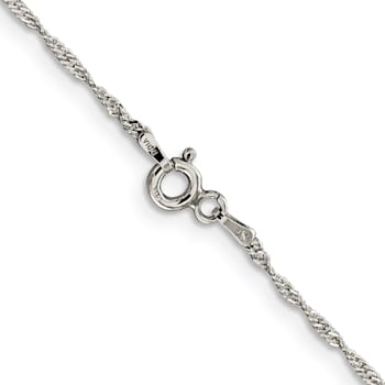 Sterling Silver 1.4mm Singapore Chain Necklace