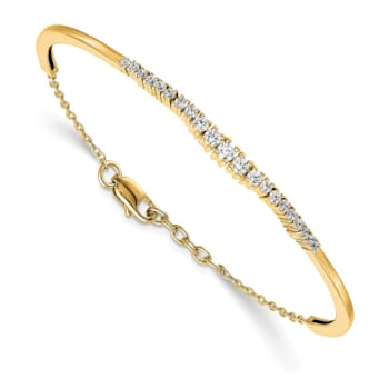 14K Yellow Gold Lab Grown Diamond VS/SI GH, Graduated Bangle Bracelet