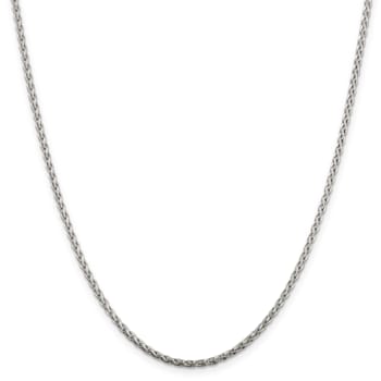 Sterling Silver 2mm Diamond-cut Spiga Chain Necklace