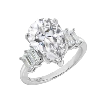 White Cubic Zirconia Platinum Over Sterling Silver Ring 10.92ctw