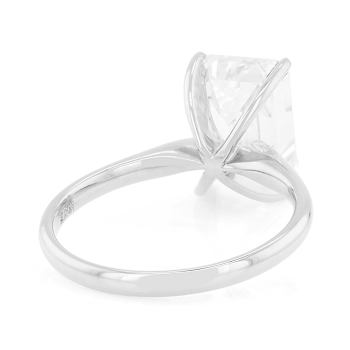 Lab-Grown Diamond Emerald-Cut Solitaire Ring In 14K White Gold 5.00ct