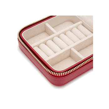 Caroline Zip Jewelry Case Red By Wolf