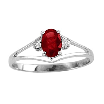 0.43ctw Ruby and Diamond Ring in 14k White Gold