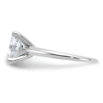 Rhodium Over 14K White Gold 3 ct. G H I True Light Oval Moissanite
Solitaire Ring