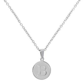 Initial B Charm Pendant Necklace In Silver-Tone
