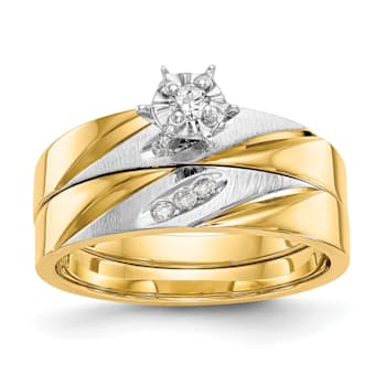 14K Yellow Gold AA Quality Engagement Ring 0.07ctw