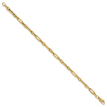 14k Yellow Gold 5mm Polished Fancy Link Bracelet