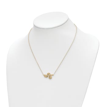14K Yellow Gold Diamond-cut Snake Necklace