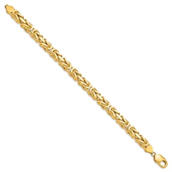 14K Yellow Gold 6.5mm Byzantine Chain Bracelet