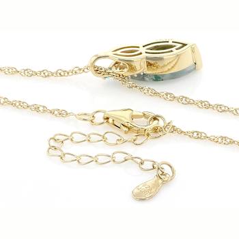 Blue Chalcedony, Neon Apatite And White Zircon Pendant Necklace In 18K
Gold Over Sterling Silver 2.33ctw