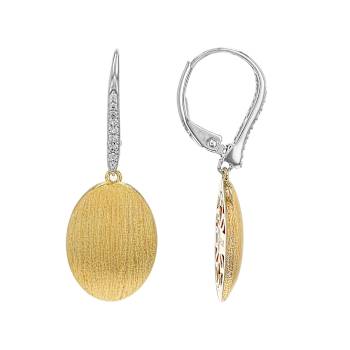 Two-Tone Dangle Earrings In 18K Gold Over Sterling Silver